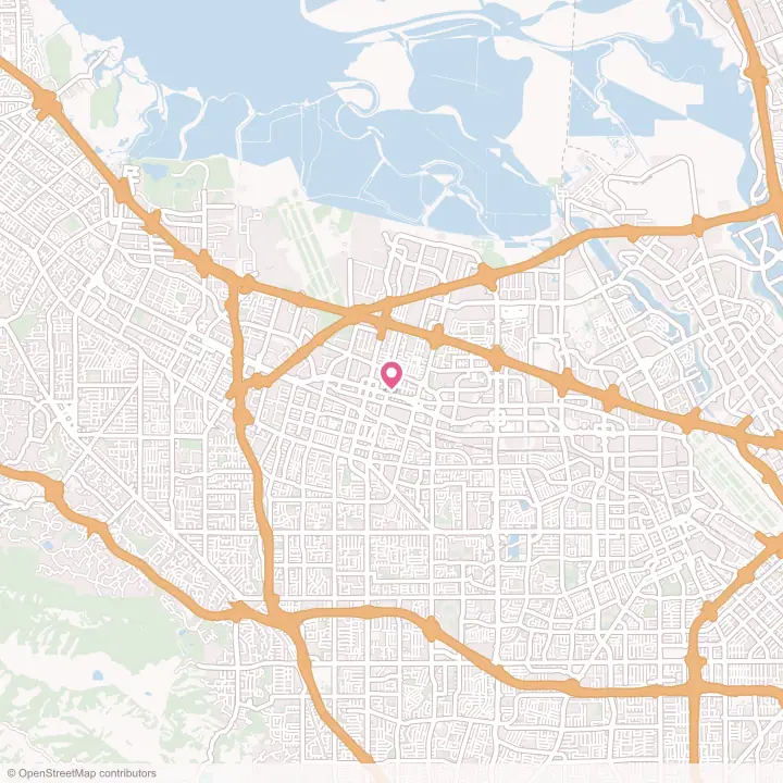 Map of the flower delivery area in Sunnyvale, California