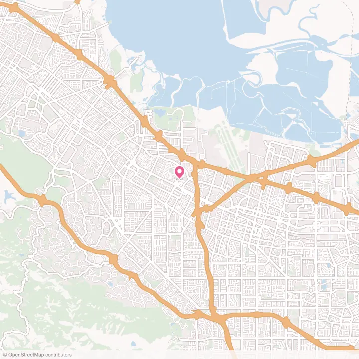 Map of the flower delivery area in Mountain View, California
