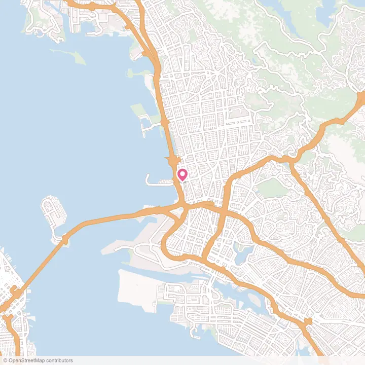Map of the flower delivery area in Emeryville, California