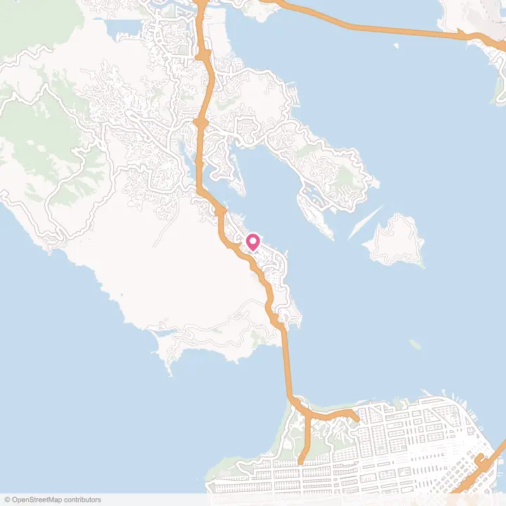 Map of the flower delivery area in Sausalito, California