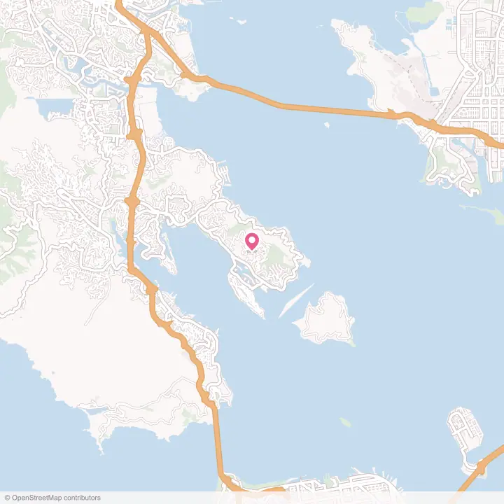 Map of the flower delivery area in Tiburon, California