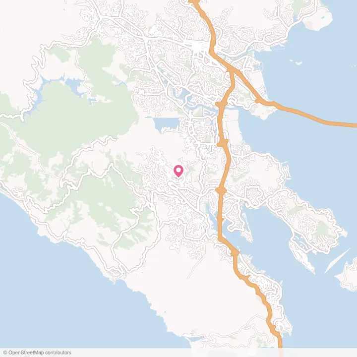 Map of the flower delivery area in Mill Valley, California
