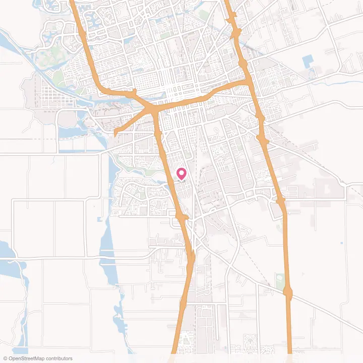Map of the flower delivery area in Taft Mosswood, California
