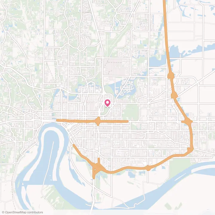 Map of the flower delivery area in Evansville, Indiana