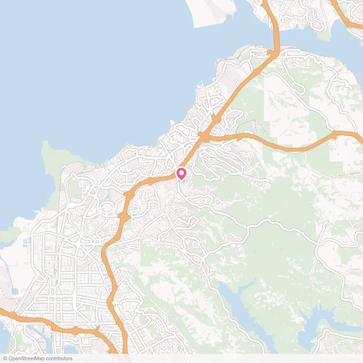 Map of the flower delivery area in Pinole, California