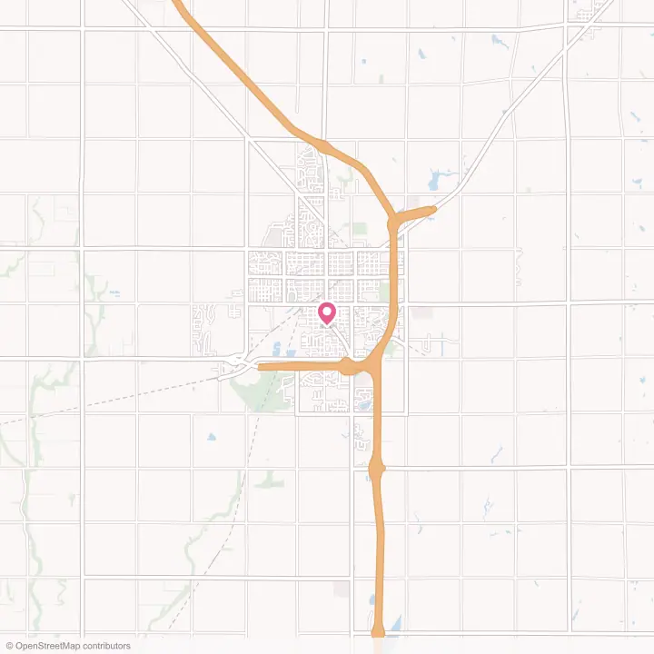 Map of the flower delivery area in Newton, Kansas
