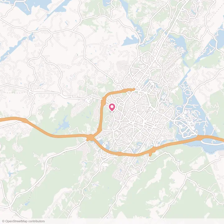 Map of the flower delivery area in University of Virginia, Virginia