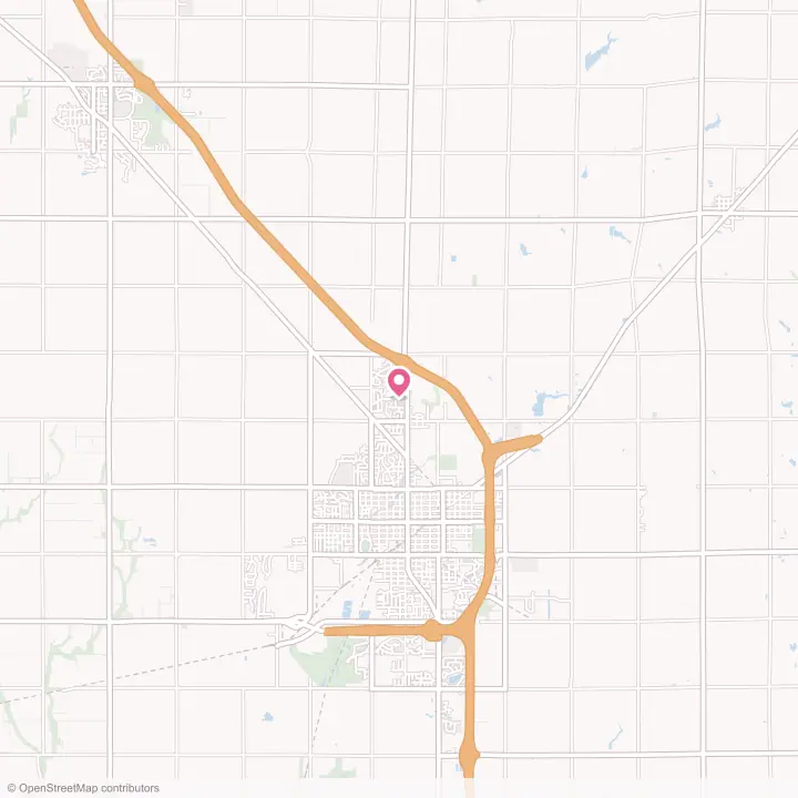Map of the flower delivery area in North Newton, Kansas