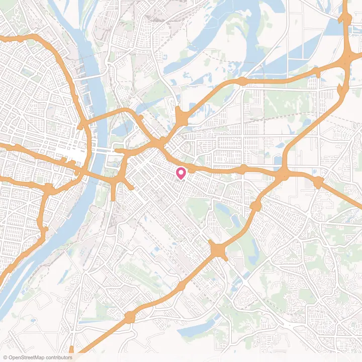 Map of the flower delivery area in East St. Louis, Illinois