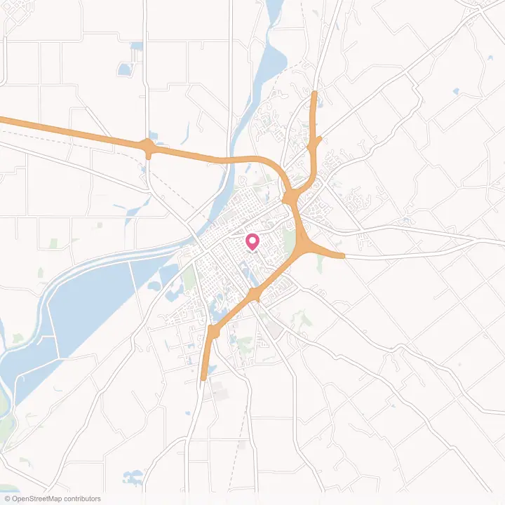 Map of the flower delivery area in Vincennes, Indiana