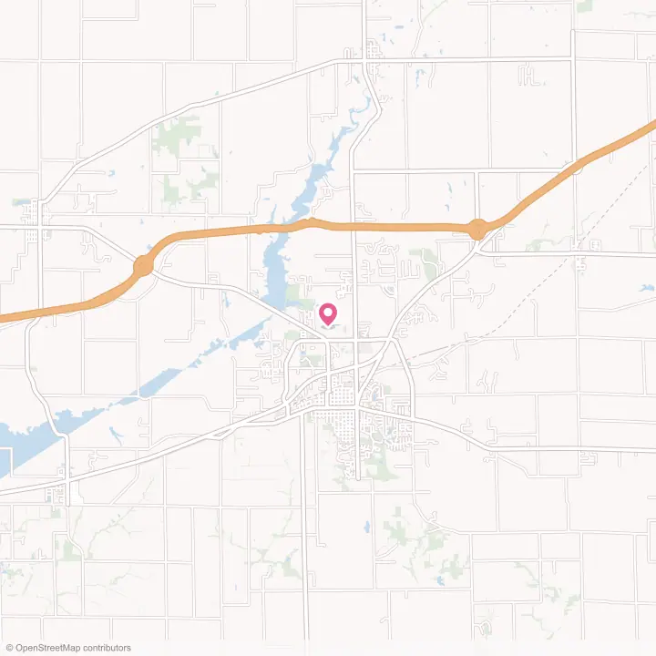 Map of the flower delivery area in Highland, Illinois
