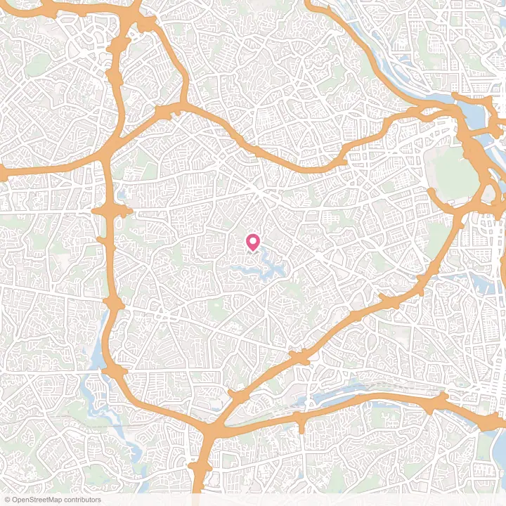 Map of the flower delivery area in Lake Barcroft, Virginia