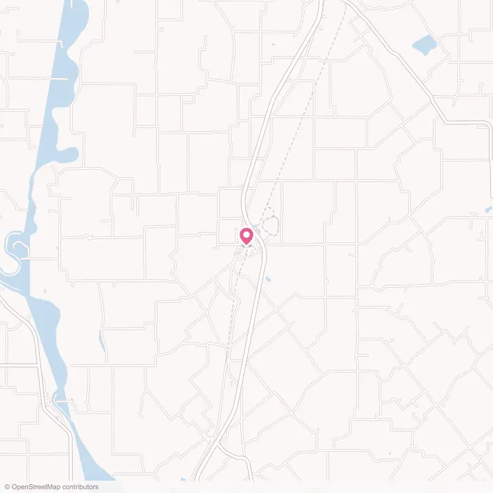 Map of the flower delivery area in Oaktown, Indiana
