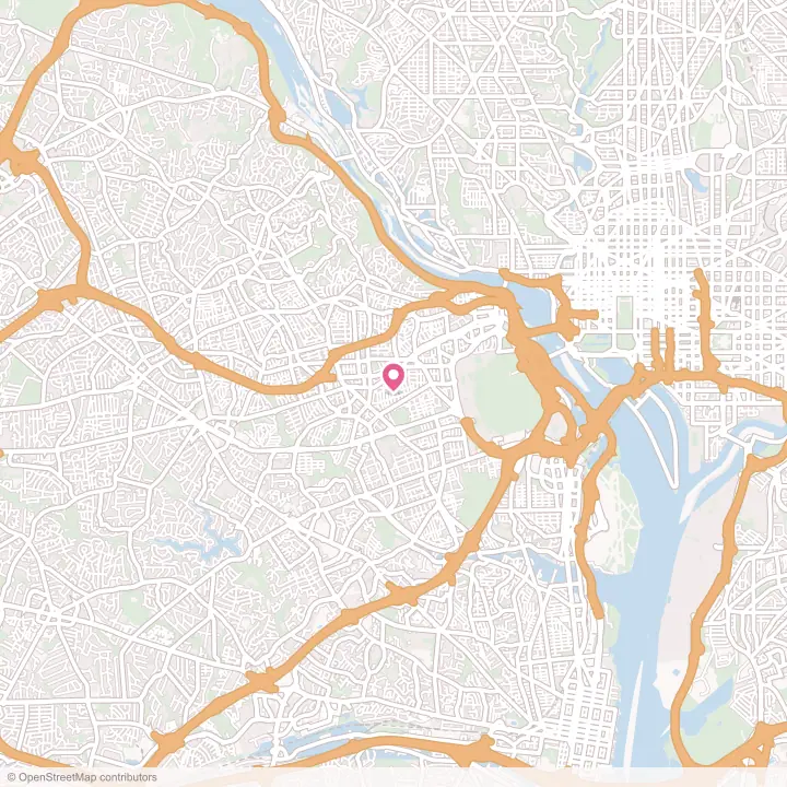 Map of the flower delivery area in Arlington, Virginia