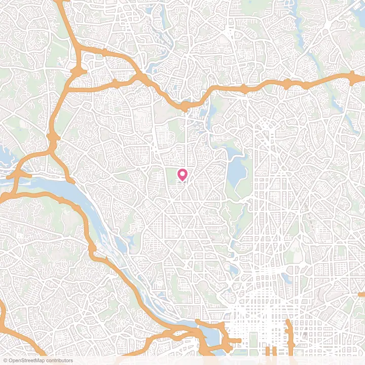 Map of the flower delivery area in Chevy Chase Village, Maryland