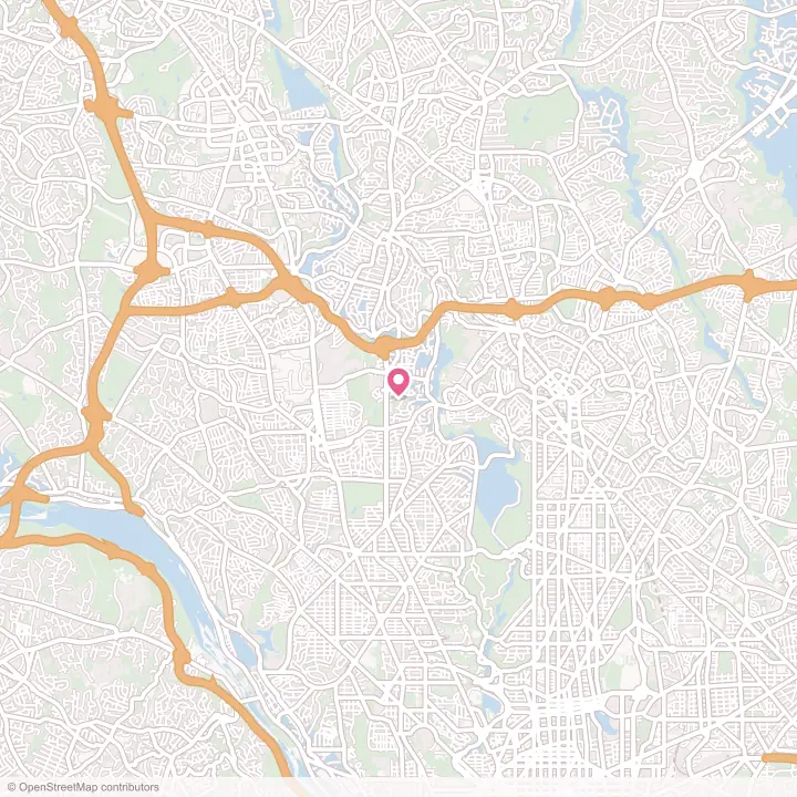 Map of the flower delivery area in Chevy Chase, Maryland