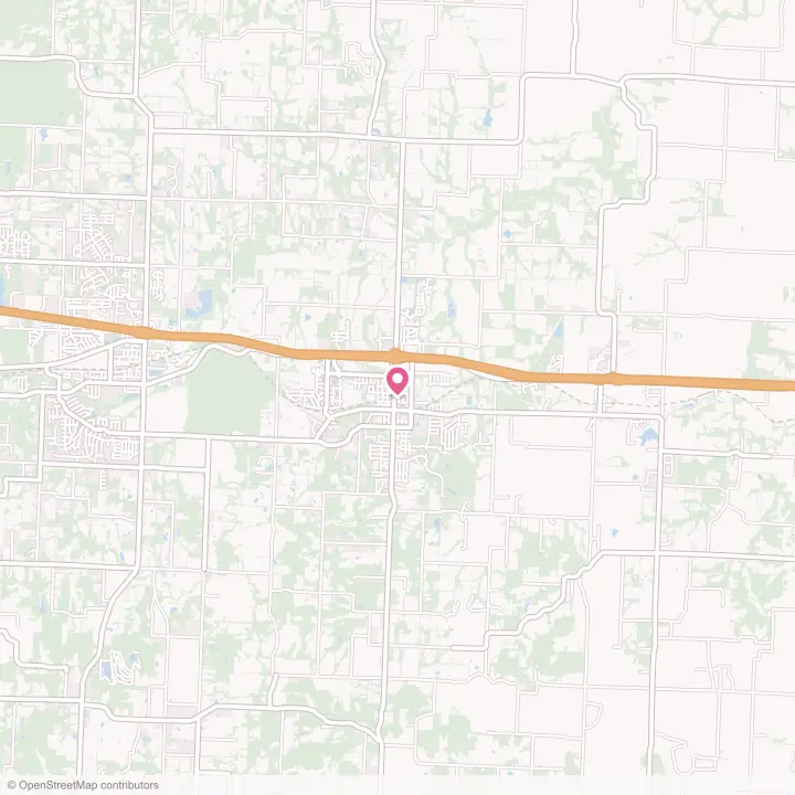 Map of the flower delivery area in Oak Grove, Missouri