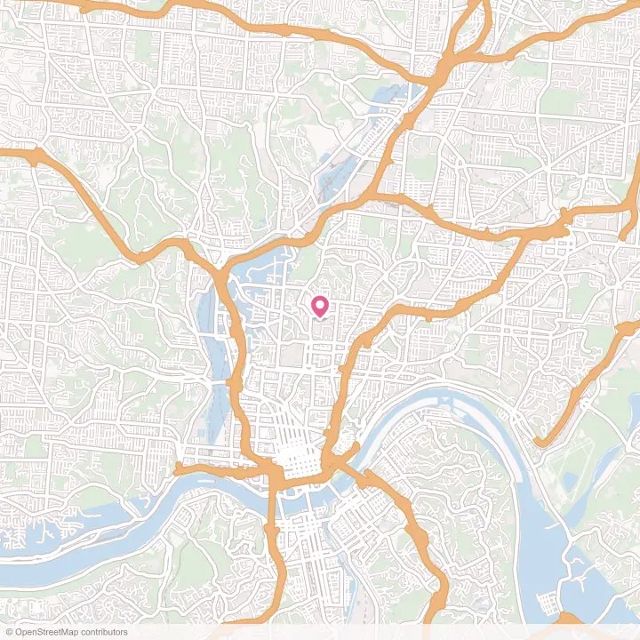 Map of the flower delivery area in Cincinnati, Ohio