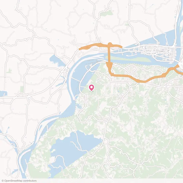 Map of the flower delivery area in Washington, West Virginia