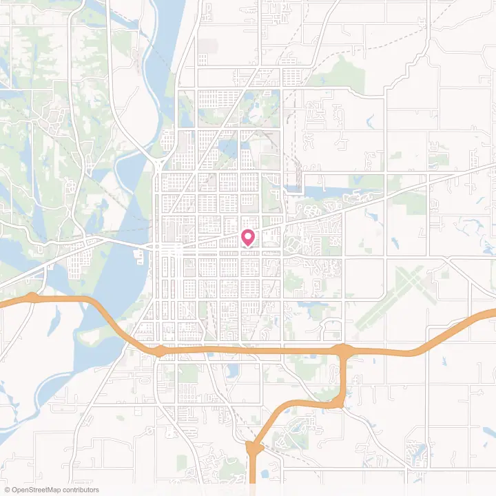 Map of the flower delivery area in Terre Haute, Indiana