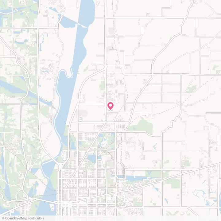 Map of the flower delivery area in North Terre Haute, Indiana