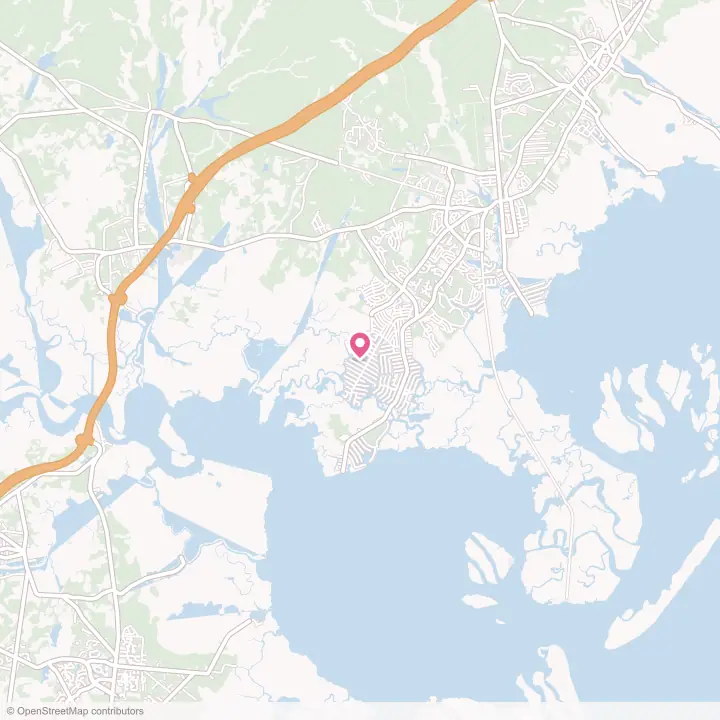 Map of the flower delivery area in Mystic Island, New Jersey