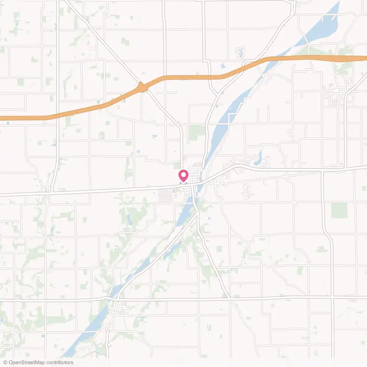 Map of the flower delivery area in Knightstown, Indiana