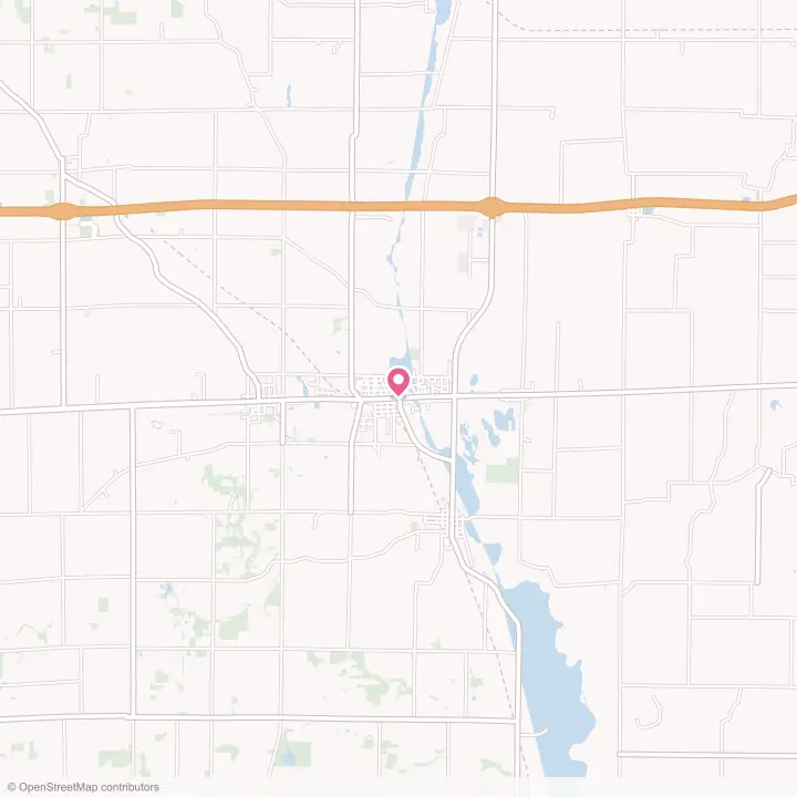 Map of the flower delivery area in Cambridge City, Indiana