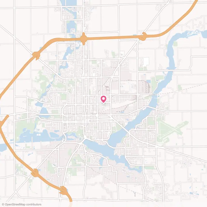 Map of the flower delivery area in Decatur, Illinois