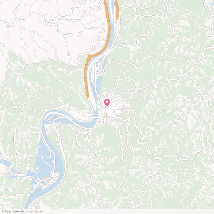 Map of the flower delivery area in Moundsville, West Virginia