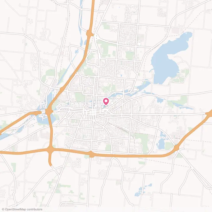 Map of the flower delivery area in Springfield, Ohio