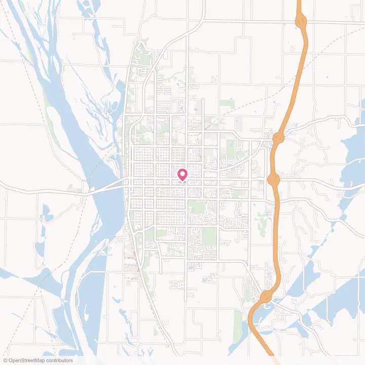 Map of the flower delivery area in Quincy, Illinois