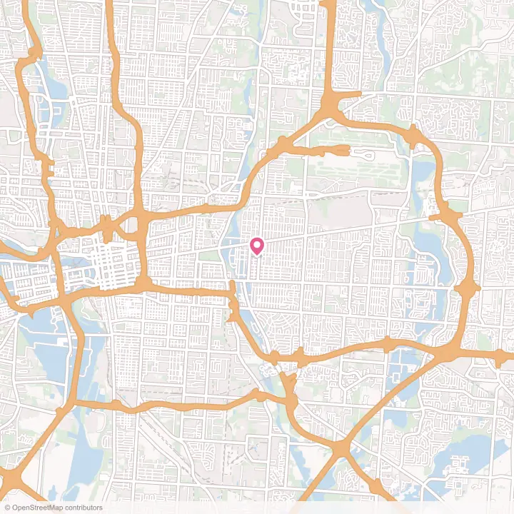Map of the flower delivery area in Bexley, Ohio