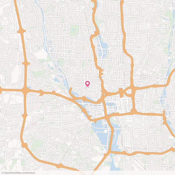 Map of the flower delivery area in Grandview Heights, Ohio