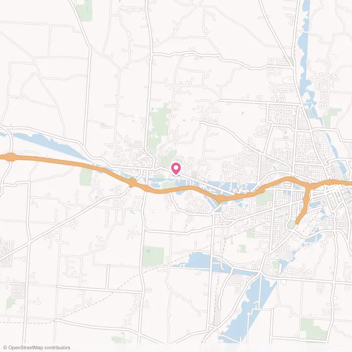 Map of the flower delivery area in Granville, Ohio