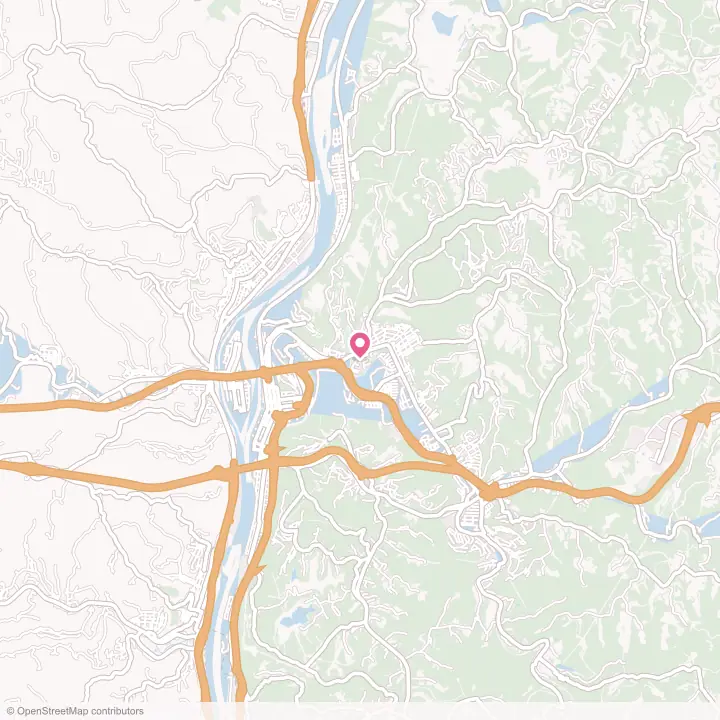 Map of the flower delivery area in Wheeling, West Virginia