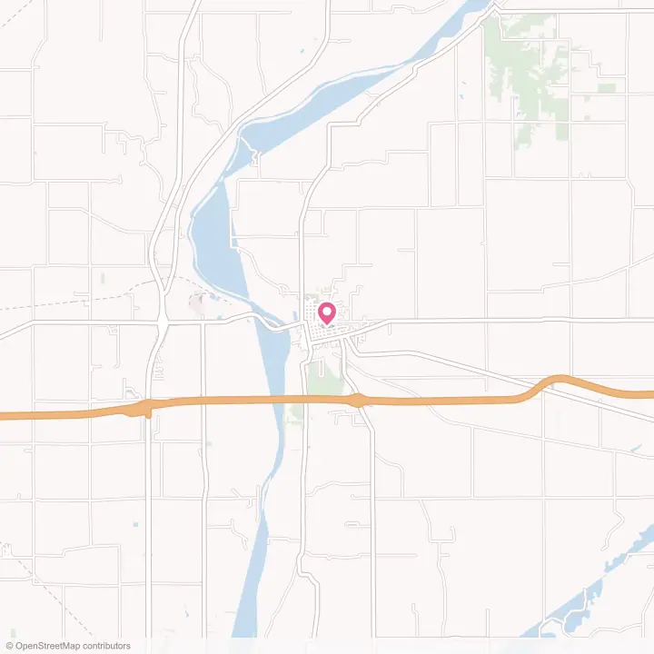 Map of the flower delivery area in Covington, Indiana