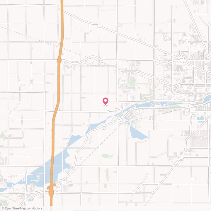 Map of the flower delivery area in Yorktown, Indiana