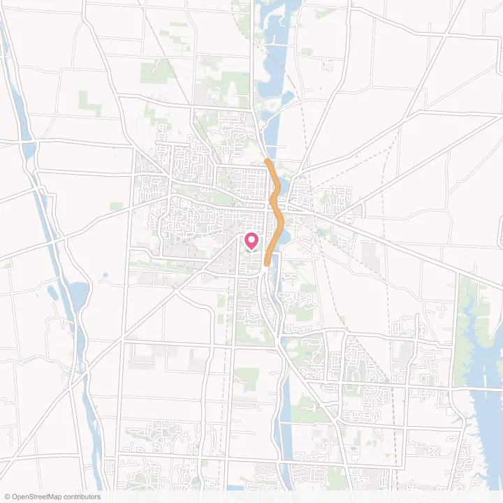 Map of the flower delivery area in Delaware, Ohio