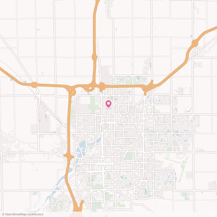 Map of the flower delivery area in Normal, Illinois