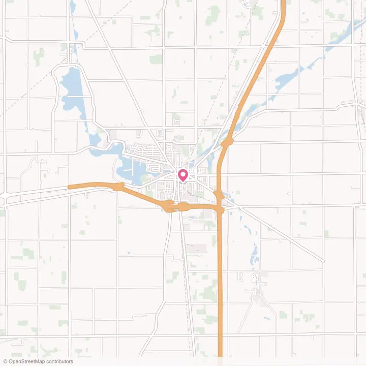 Map of the flower delivery area in Wapakoneta, Ohio