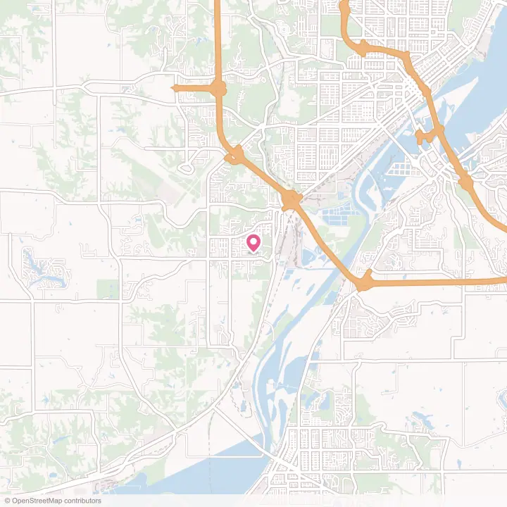 Map of the flower delivery area in Bartonville, Illinois