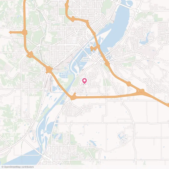 Map of the flower delivery area in Creve Coeur, Illinois