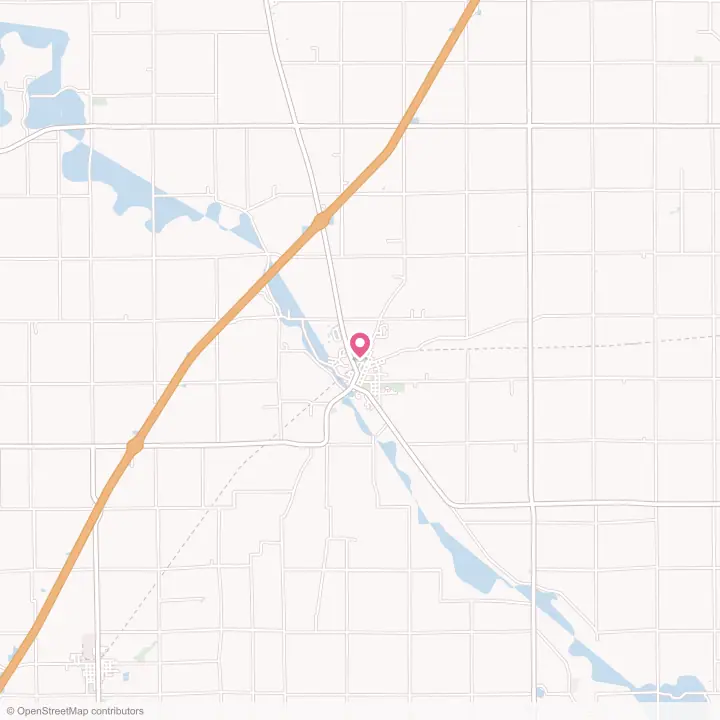 Map of the flower delivery area in Warren, Indiana