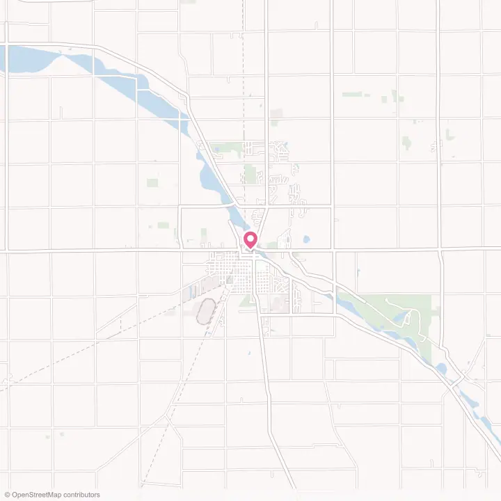 Map of the flower delivery area in Bluffton, Indiana