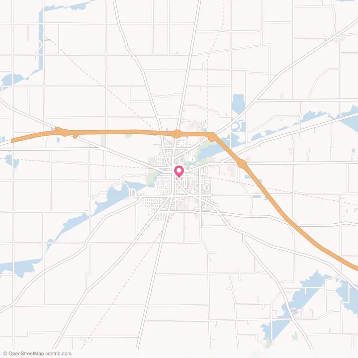 Map of the flower delivery area in Bucyrus, Ohio