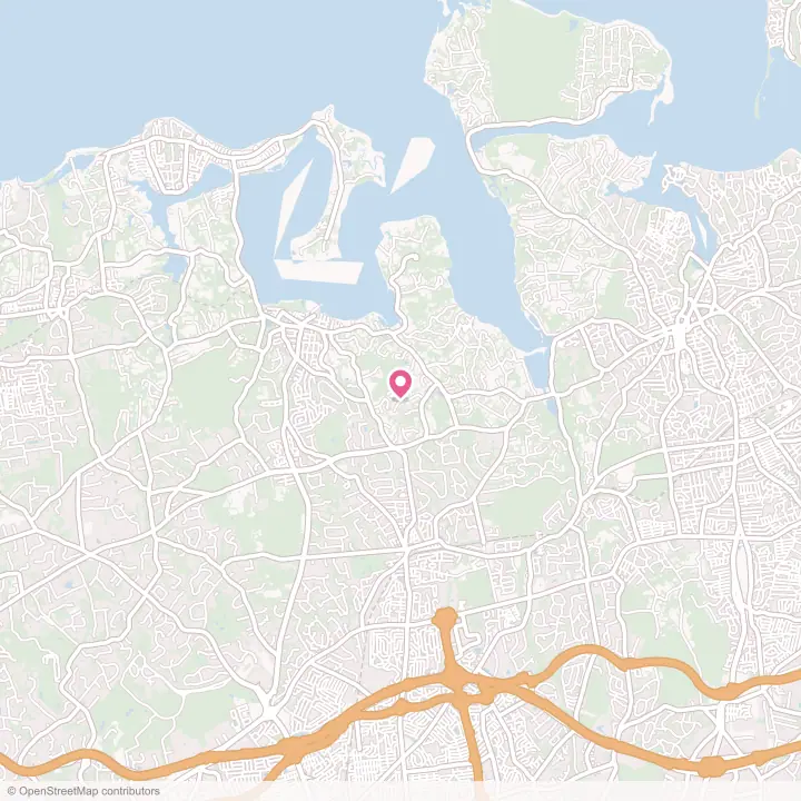 Map of the flower delivery area in Oyster Bay Cove, New York