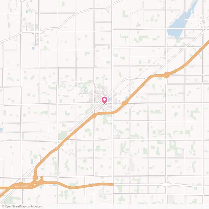 Map of the flower delivery area in Bluffton, Ohio