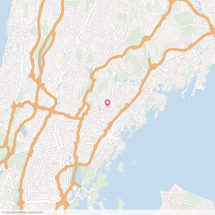 Map of the flower delivery area in New Rochelle, New York