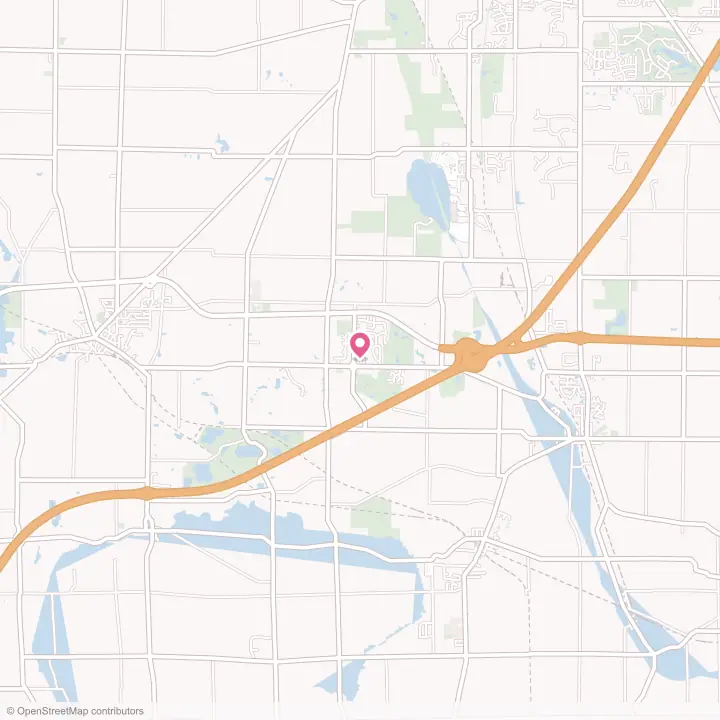 Map of the flower delivery area in Westfield Center, Ohio